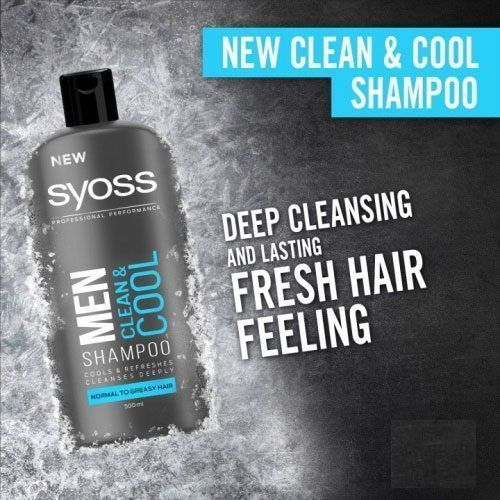 شامپو سایوس مردانه syoss مدل Clean&Cool برای موهای نرمال و چرب حجم 500 میلی