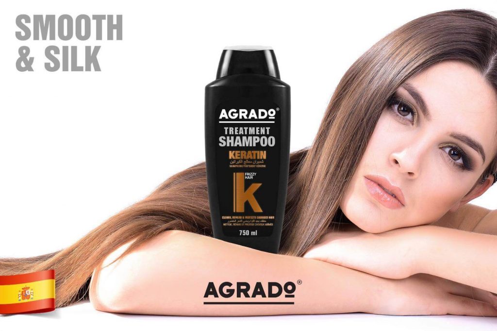 شامپو کراتینه آگرادو Agrado مناسب برای موهای وز حجم 750 میلی