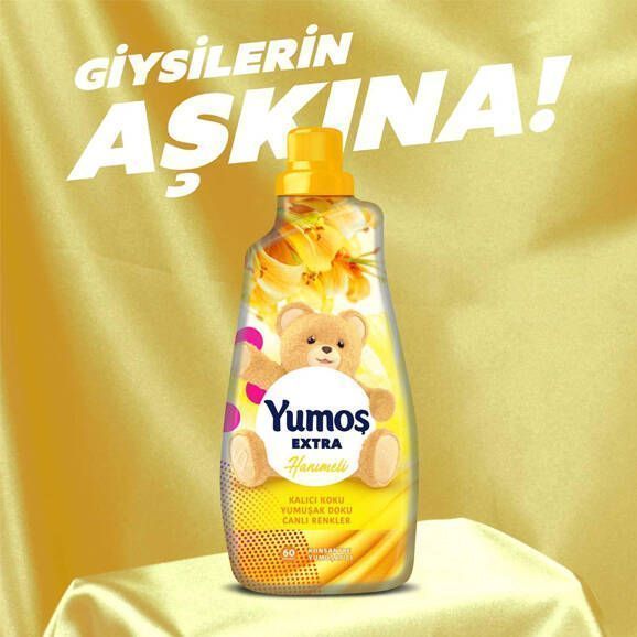نرم کننده لباس Yumoş Extra زرد با رایحه گل Hanımeli حجم 1440 میلی