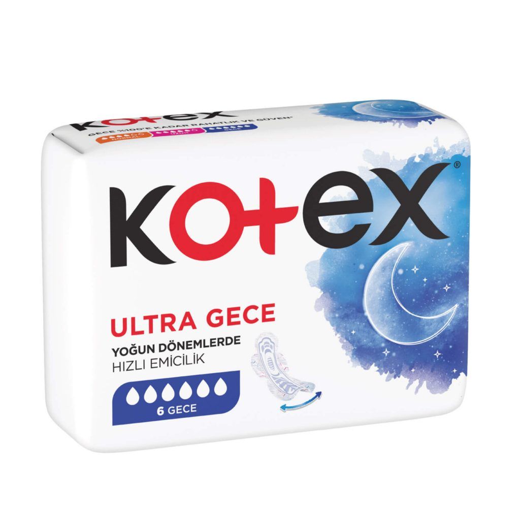 نوار بهداشتی شب کوتکس kotex مدل ULTRA Night بسته 6 عدد