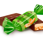 شکلات نوگات nougat روشن سبز با کارامل و مغز بادام زمینی ارس یاب