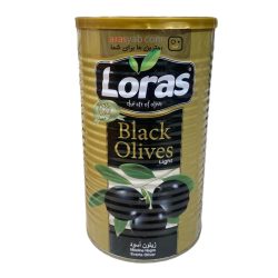 زیتون سیاه لوراس Loras با هسته قوطی 1300 گرم ارس یاب
