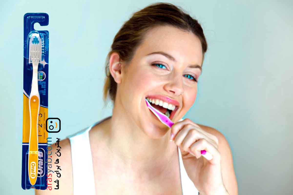 مسواک اورال بی Oral-B مدل 1.2.3 سایز متوسط سفید کننده دندان