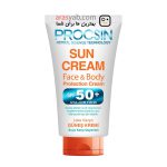 کرم ضد آفتاب ضد لک پروکسین حاوی spf 50 ضد آب و مناسب صورت و بدن حجم ۵۰ میل