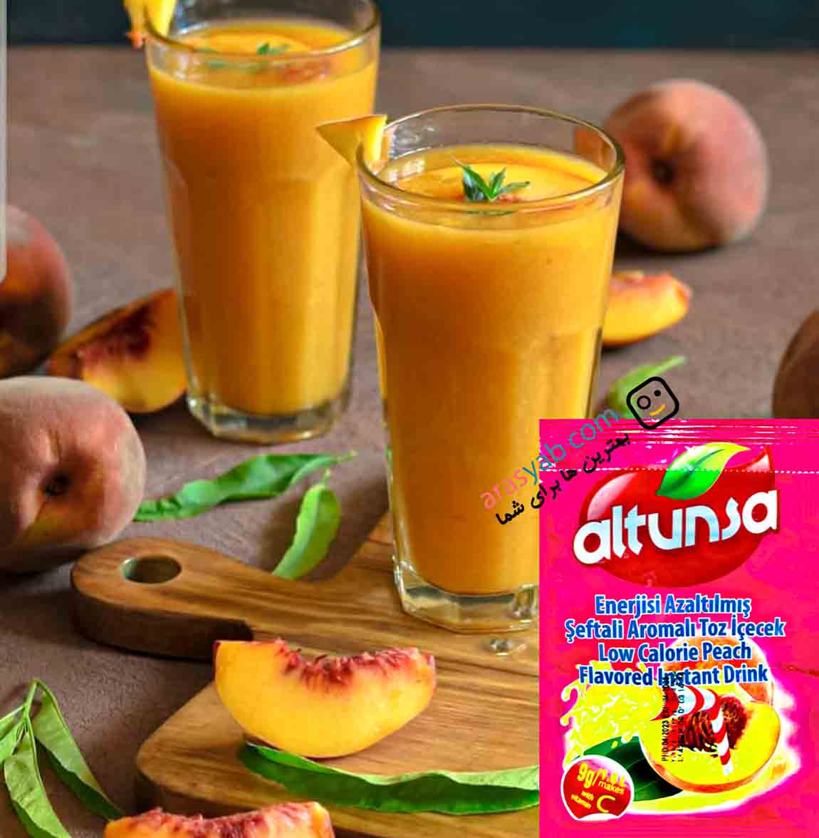 پودر شربت هلو آلتونسا ALTUNSA نوشیدنی فوری با طعم شیرین وزن ۹ گرم