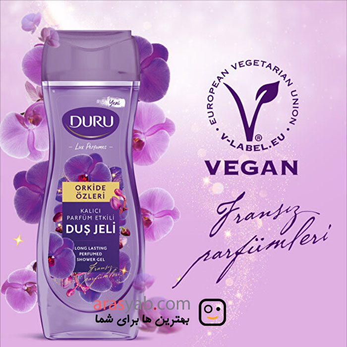 شامپو بدن معطر گل ارکیده دورو Duru با رایحه لوکس و ماندگار حجم 450 میل — تصویر ۳