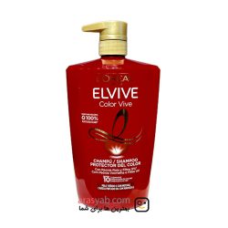 شامپو قرمز لورال اصل فرانسه مدل Elvive مخصوص مو های رنگ شده حجم 1000 میل ارس یاب