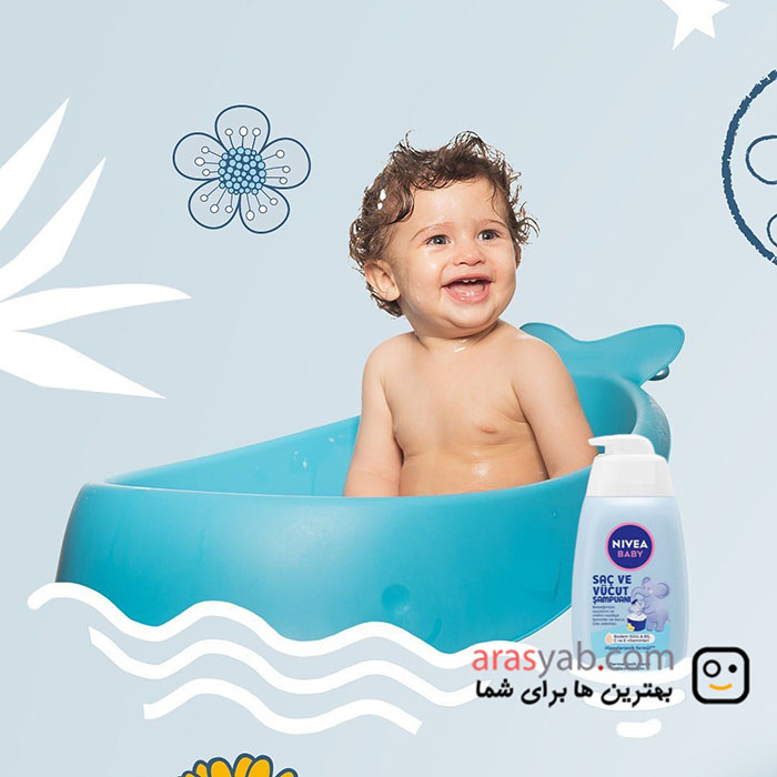 شامپو سر و بدن کودک نیوآ nivea ویتامینه و حاوی شیر بادام حجم 500 میل — تصویر ۳
